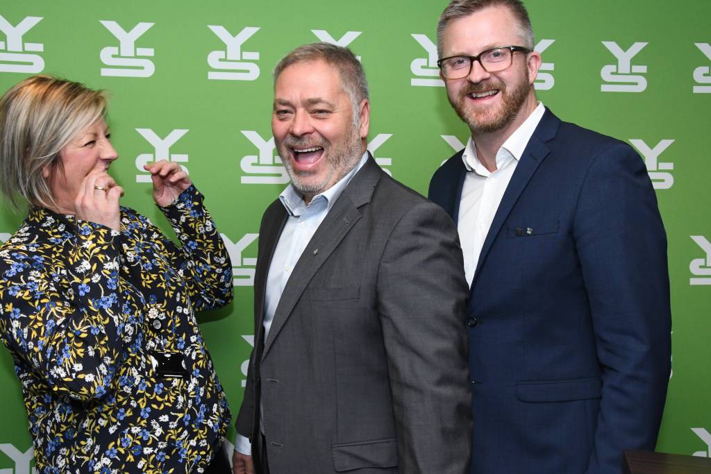 Ny YS-ledelse. Fra venstre Monica A. Paulsen, Erik Kollerud og Hans-Erik Skjæggerud.